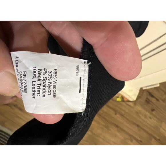 Madewell size XS black mini dress with leather trim - Picture 4 of 4